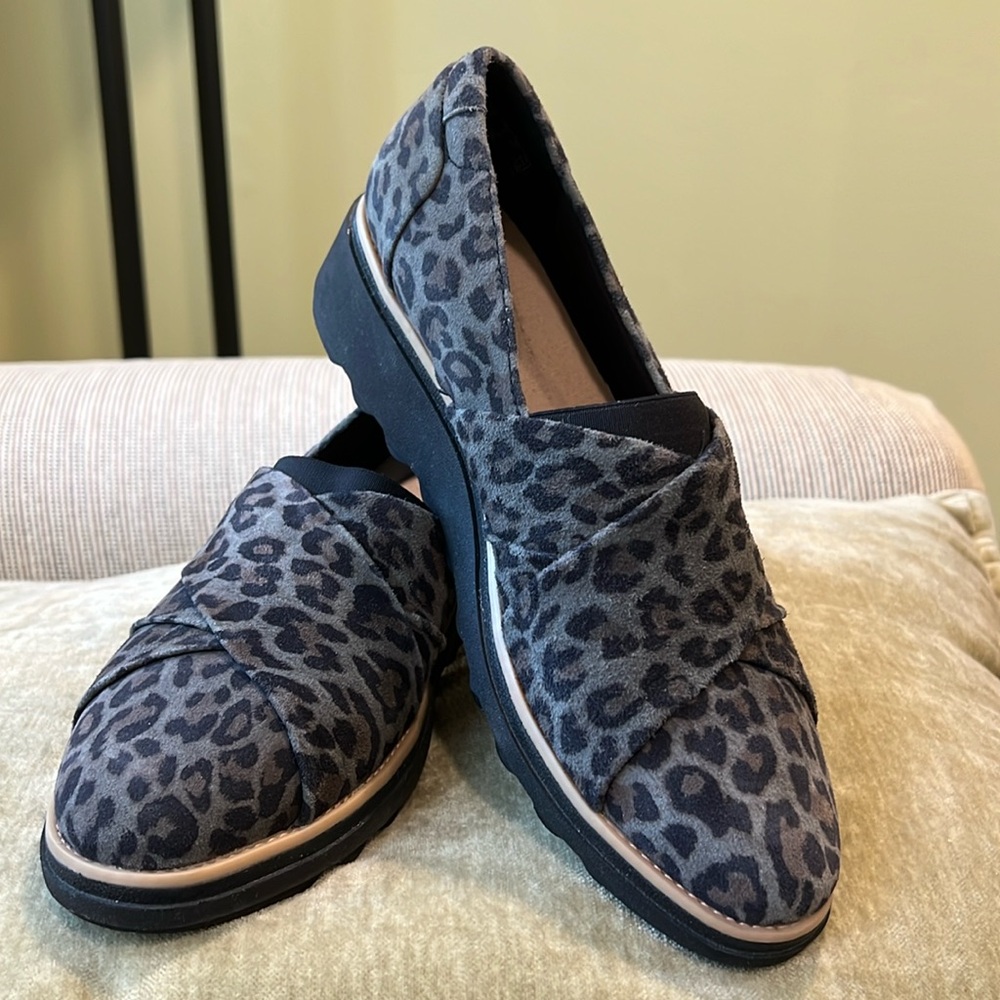 Clarks suede loafers